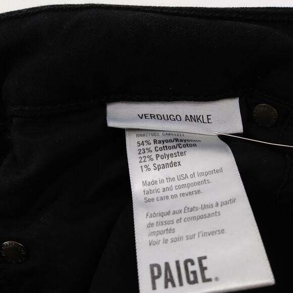 Paige Verdugo Ankle destroyed black jeans size 26 - Picture 7 of 13